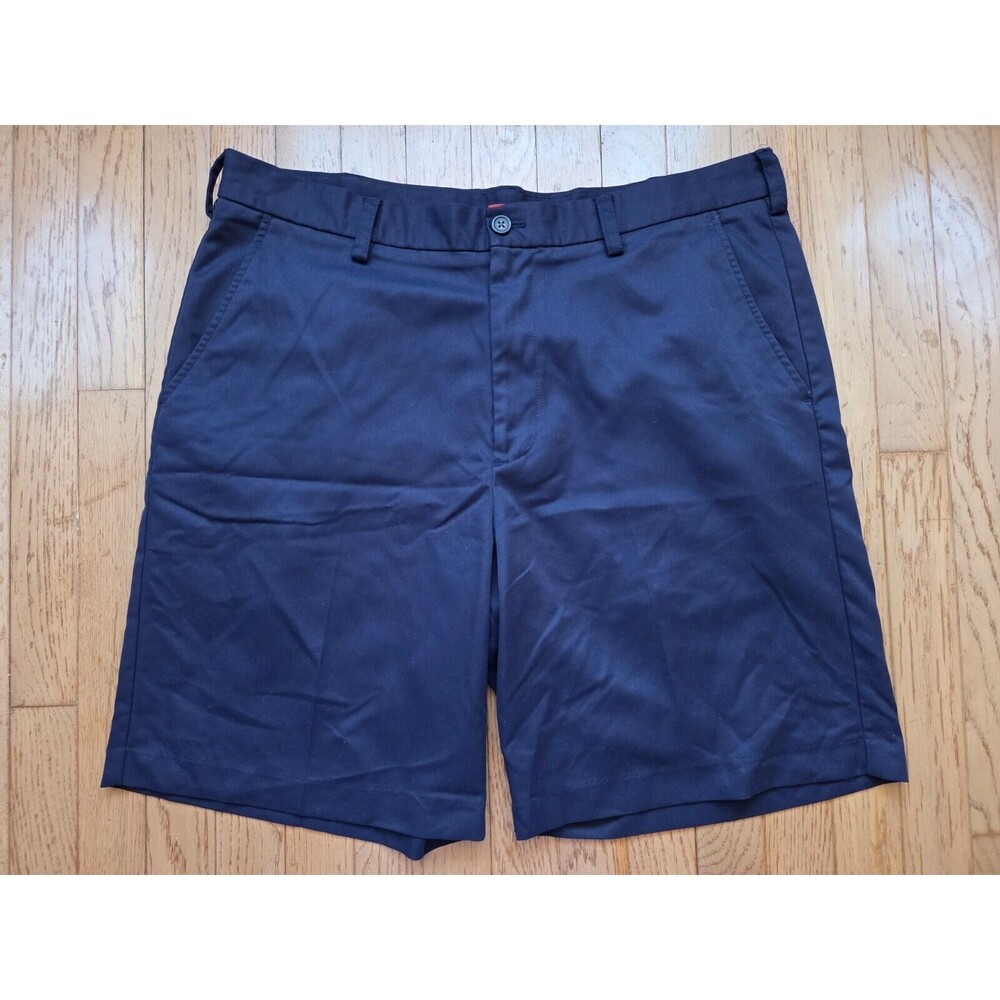Izod Golf Shorts Men's Size 38 Navy Blue - Flat Front 100% Polyester Lightweight